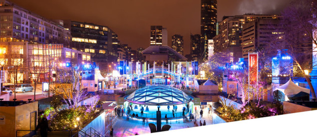 ice skating at Robson Square