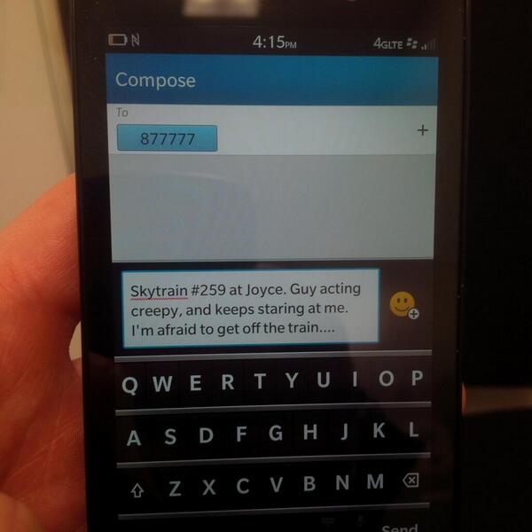 Report Transit "Creeps" Via Text Message To Transit Police