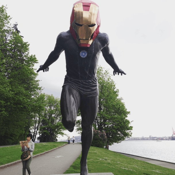 Harry Jerome Statue Mysteriously Transformed Into Iron Man