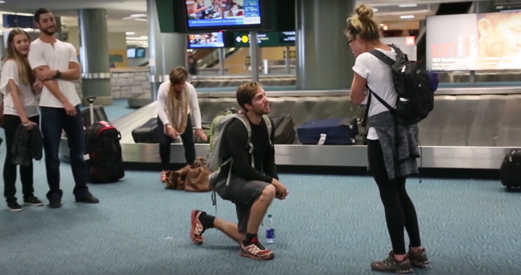Marriage Proposal Caught On Video At YVR Airport