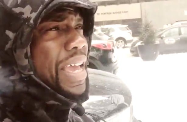 Canadian Snowfall Gets The Best Of Kevin Hart (Video)
