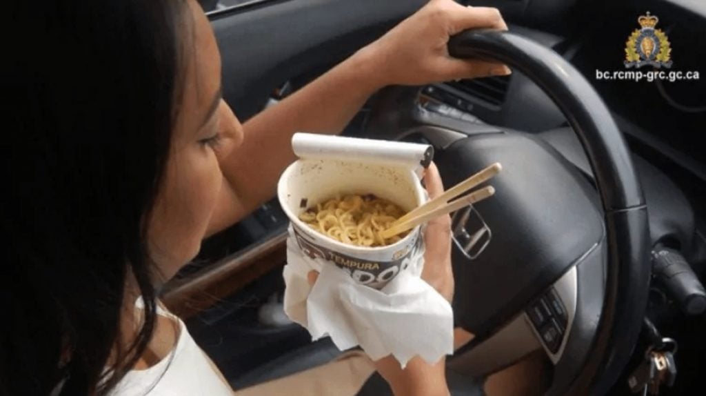 BC Driver Caught Eating Ramen