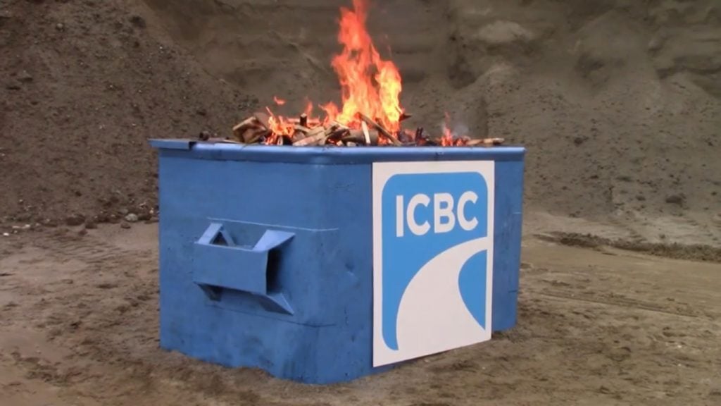 Canadian Taxpayers Federation ICBC Dumpster Fire Video