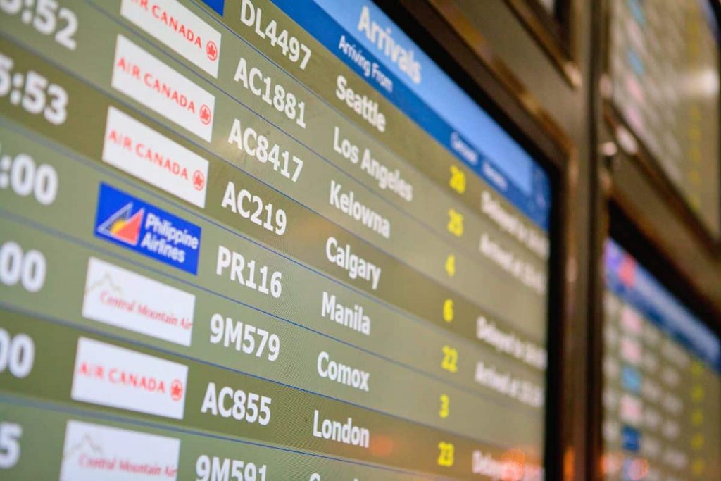 YVR flight reservations cancellations