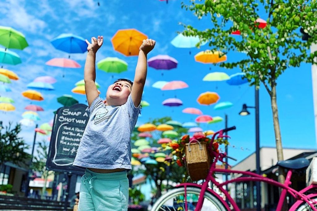 downtown Langley umbrella art