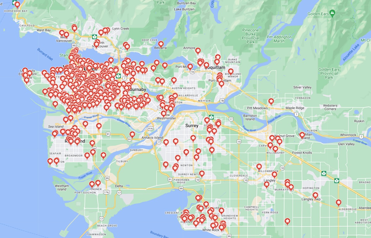Vancouver Cherry Blossom Map