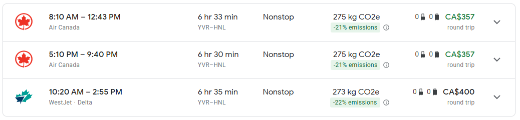 Vancouver Hawaii Cheap Flights